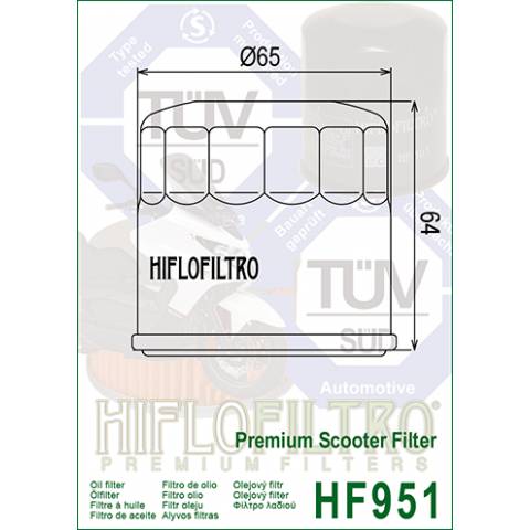 FILTRO OLIO HIFLO HF951 Premium Scooter