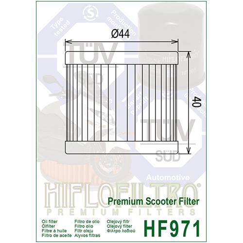 FILTRO OLIO HIFLO HF971 Premium Scooter