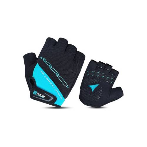 GUANTI CICLO Tg.S*NERO/ACQUAMARINA* - B-RACE "Bump gel"
