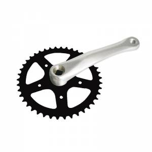 GUARNITURA Z.42 l.170 ACCIAIO/ACCIAIO PEDIVELLA SILVER INGRANAGGIO NERO