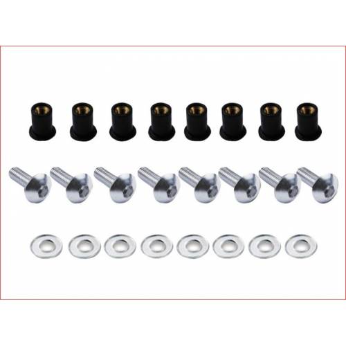 KIT VITI ED ESPANSORI PER CUPOLINO ANODIZZATE 5mm. 8pz. *ARGENTO*
