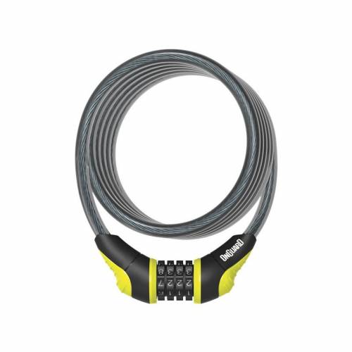 LUCCHETTO SPIRALE 12x1800mm. A COMBINAZIONE ONGUARD NEON *GIALLO*