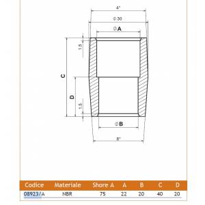 MANICOTTO TUBO SCARICO 20/22x40mm.