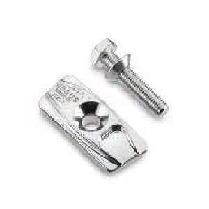 PIASTRA ALLUMINIO CAVALLETTO LATERALE CON VITE M10x50mm. E RONDELLA CONICA