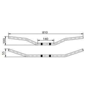 PIEGA MANUBRIO MOTO ALLUMINIO l.810mm. h.100mm. ANODIZZATO