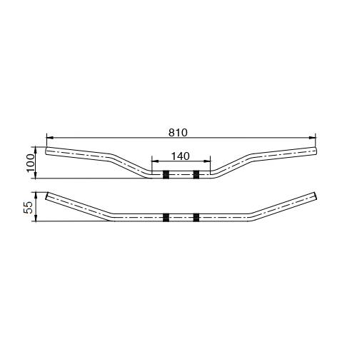PIEGA MANUBRIO MOTO ALLUMINIO l.810mm. h.100mm. ANODIZZATO