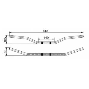 PIEGA MANUBRIO MOTO ALLUMINIO l.810mm. h.105mm. ANODIZZATO