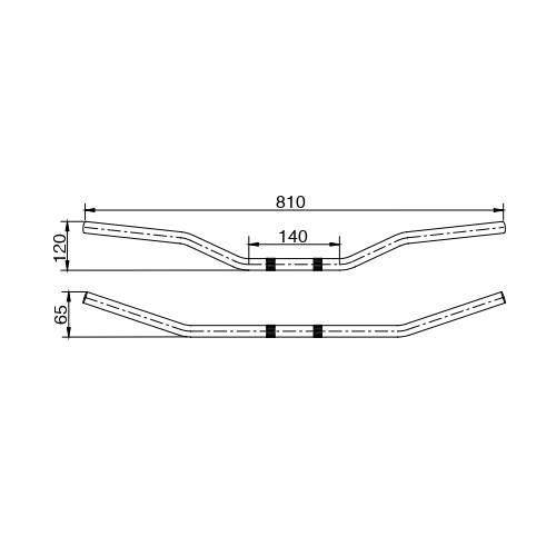 PIEGA MANUBRIO MOTO ALLUMINIO l.810mm. h.120mm. ANODIZZATO