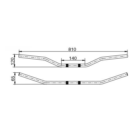 PIEGA MANUBRIO MOTO ALLUMINIO l.810mm. h.120mm. ANODIZZATO