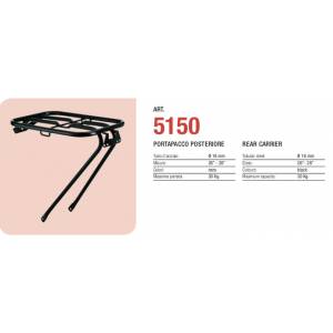 PORTAPACCHI POSTERIORE CICLO TRASPORTO IN TUBO *NERO*