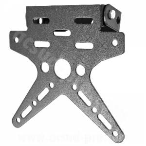 PORTATARGA REGOLABILE IN ALLUMINIO NERO PER CICLOMOTORI E SCOOTER 50cc.