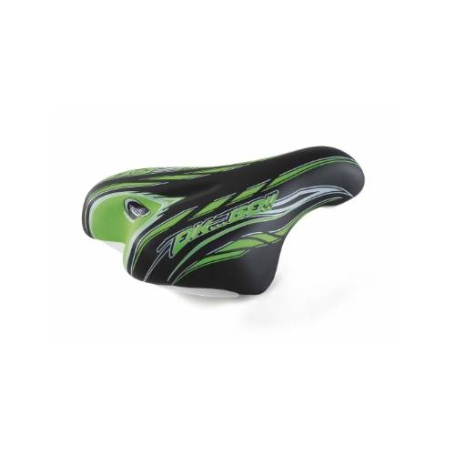 SELLA CICLO 210x140mm. MTB JUNIOR 12/16 *NERO VERDE* - MONTEGRAPPA Ok Go