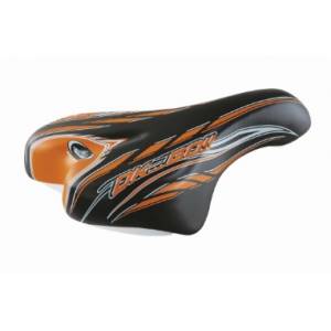 SELLA CICLO 230x150mm. MTB JUNIOR 16/20 *NERO ARANCIO* - MONTEGRAPPA Ok Go