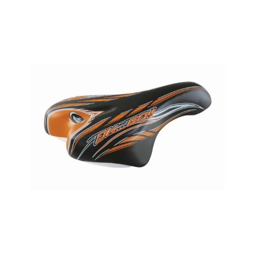 SELLA CICLO 230x150mm. MTB JUNIOR 16/20 *NERO ARANCIO* - MONTEGRAPPA Ok Go