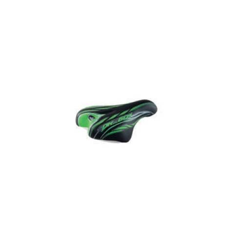 SELLA CICLO 230x150mm. MTB JUNIOR 16/20 *NERO VERDE* - MONTEGRAPPA Ok Go