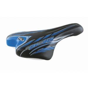 SELLA CICLO 250x140mm. MTB JUNIOR 20/24 *NERO BLU* - MONTEGRAPPA Ok Go