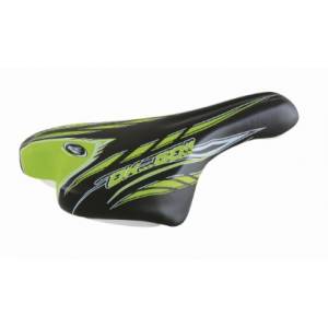SELLA CICLO 250x140mm. MTB JUNIOR 20/24 *NERO VERDE* - MONTEGRAPPA Ok Go