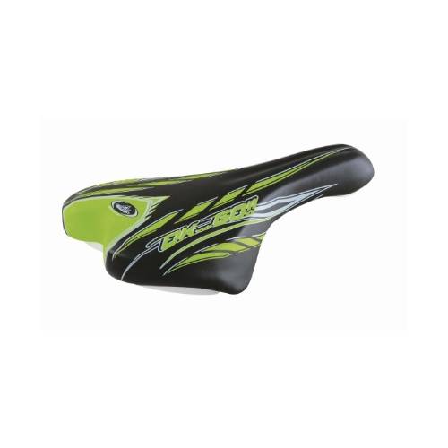 SELLA CICLO 250x140mm. MTB JUNIOR 20/24 *NERO VERDE* - MONTEGRAPPA Ok Go