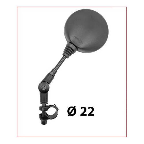 SPECCHIO SINISTRO/DESTRO TONDO SNODATO MODELLO "Trial" d.8mm. - BCR