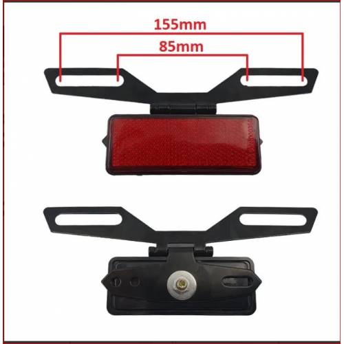 STAFFA SUPPORTO CATARIFRANGENTE POSTERIORE MOTO COMPLETA 89x35mm.