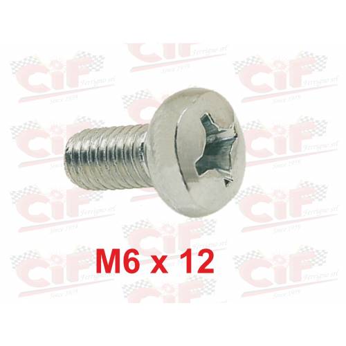 VITE FISSAGGIO COPRIVENTOLA PIAGGIO VESPA 50/125 TAGLIO  CROCE  6x12mm.