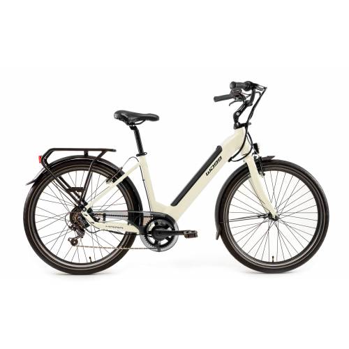 CICLO ELETTRICO DONNA 28 TELAIO 46 ALLUMINIO 7 VELOCITA' *AVORIO* - WORLD DIMENSION Haira Lady Smart
