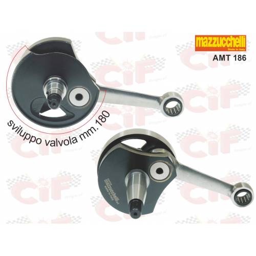 ALBERO MOTORE PIAGGIO VESPA 50 ANTICIPATO SVILUPPO VALVOLA 180mm. PER TRASFORMAZIONE DA 50cc. A 125cc. cono 20mm. - MAZZUCCHELL