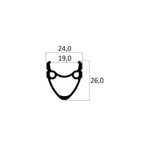 CERCHIO MTB 559 24,0/19,0x26mm. 36f. *NERO*