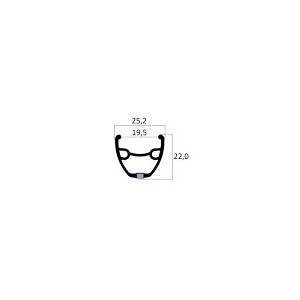 CERCHIO MTB 559 25,2/19,5x22mm. 36f. CON BUSSOLE PER RUOTA DISCO *NERO*