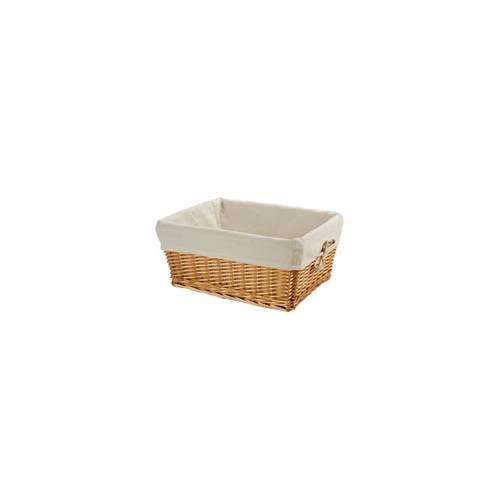 CESTINO IN VIMINI 41x31x19 RETTANGOLARE CON FODERA *NATURALE*