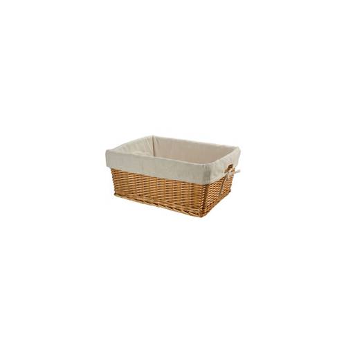 CESTINO IN VIMINI 47x37x21 RETTANGOLARE CON FODERA *NATURALE*