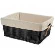CESTINO IN VIMINI 47x37x21 RETTANGOLARE CON FODERA *NERO*
