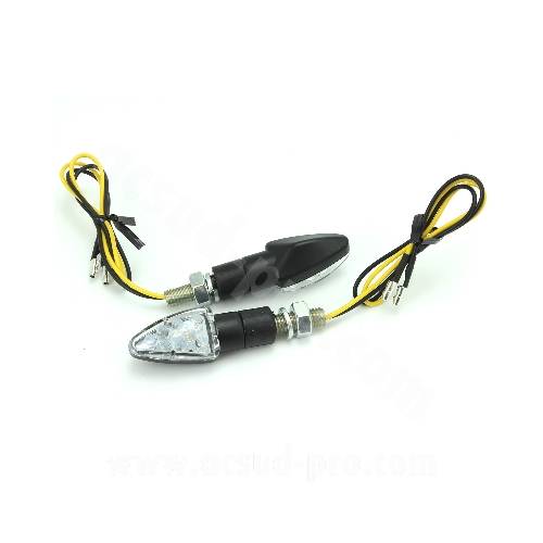 COPPIA FRECCE LED OMOLOGATE *NERO*  - OPM Drago