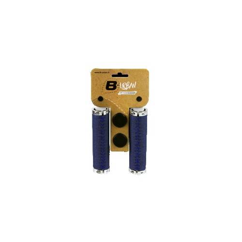 COPPIA MANOPOLE CICLO IN STOFFA COLLARINO ALLUMINIO *BLU AVIO*