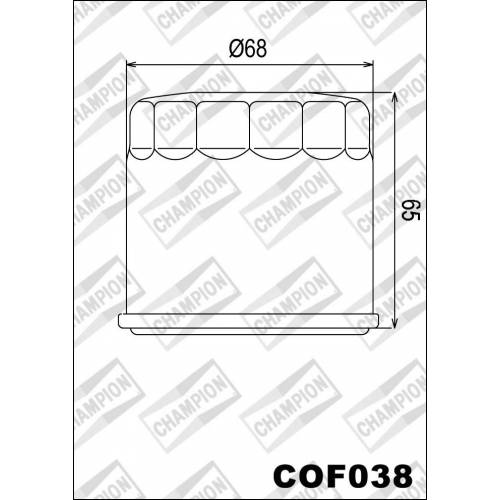 FILTRO OLIO CHAMPION COF038