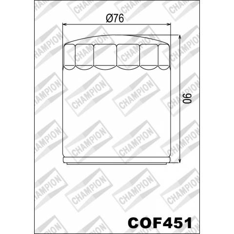 FILTRO OLIO CHAMPION COF451