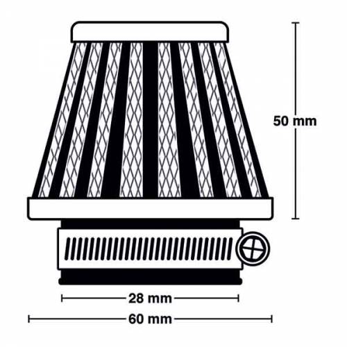 FILTRO POTENZA UNIVERSALE 60X50mm ATTACCO d.28mm - MEIWA M5007
