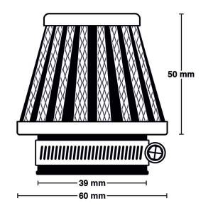 FILTRO POTENZA UNIVERSALE 60x50mm ATTACCO d.39mm - MEIWA M5002