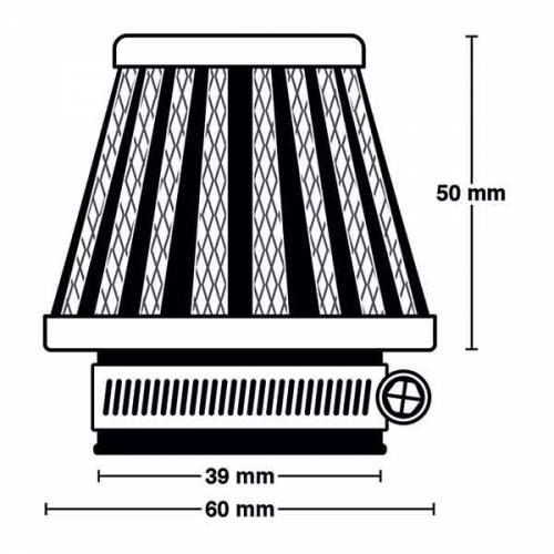 FILTRO POTENZA UNIVERSALE 60x50mm ATTACCO d.39mm - MEIWA M5002