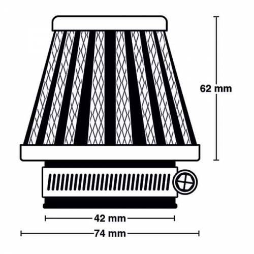 FILTRO POTENZA UNIVERSALE 74X62mm ATTACCO d.42mm - MEIWA M5003