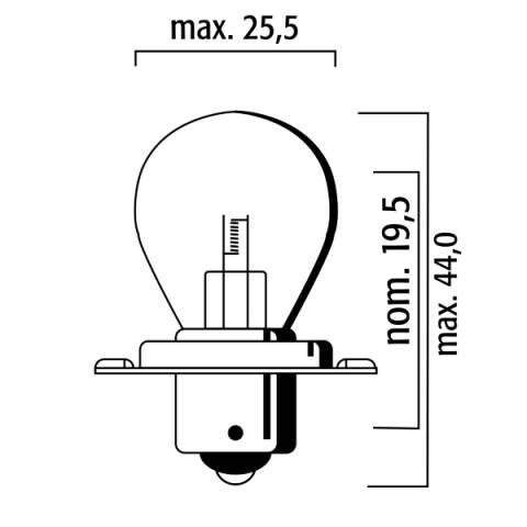LAMPADA 6V 15W CICLOMOTORE P26S