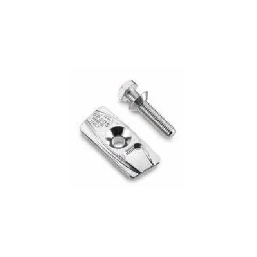 PIASTRA ALLUMINIO CAVALLETTO LATERALE CON VITE M10x50mm. E RONDELLA CONICA