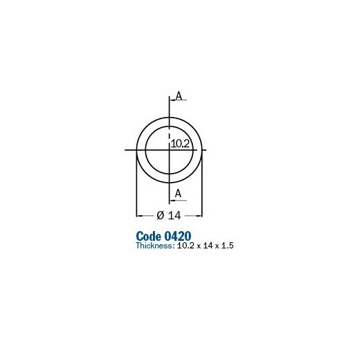 RONDELLA GUARNIZIONE IN ALLUMINIO 10,2x14x1,5mm  PER RACCORDI TUBO FRENO AERONAUTICO