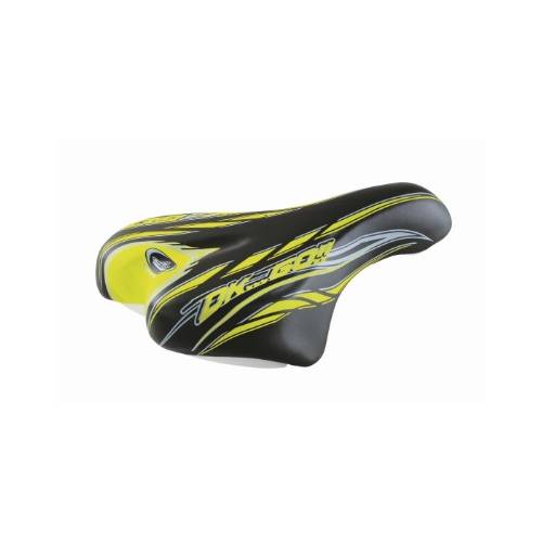 SELLA CICLO 230x150mm. MTB JUNIOR 16/20 *NERO GIALLO* - MONTEGRAPPA Ok Go