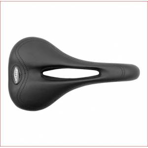 SELLA CICLO 270x150mm. IN MICROFIBRA CON FORO CENTRALE *NERO*  - MVTEK Virgin