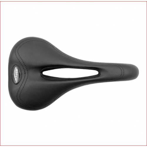 SELLA CICLO 270x150mm. IN MICROFIBRA CON FORO CENTRALE *NERO*  - MVTEK Virgin