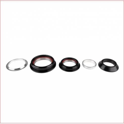 SERIE STERZO CICLO HEAD SET 1"1/8 SEMIINTEGRATA Altezza: 12,5mm. Sup: 41,8x30,15x7mm Inf: 50x40x8mm Angolo: 45° 45° Calotte: 44