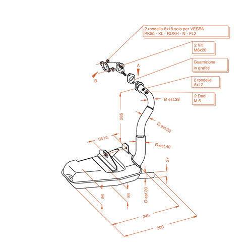 SILENZIATORE PIAGGIO VESPA PK TUTTI I TIPI SITOPLUS