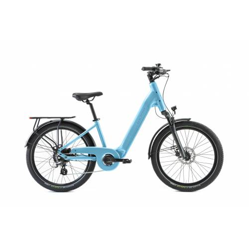 CICLO ELETTRICO DONNA 24 TELAIO 46 ALLUMINIO 7 VELOCITA' *AZZURRO* - WORLD DIMENSION Metro Smart