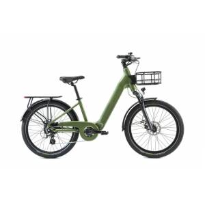 CICLO ELETTRICO DONNA 24 TELAIO 46 ALLUMINIO 7 VELOCITA' *VERDE CHIARO METALLIZATO* - WORLD DIMENSION Metro Pro
